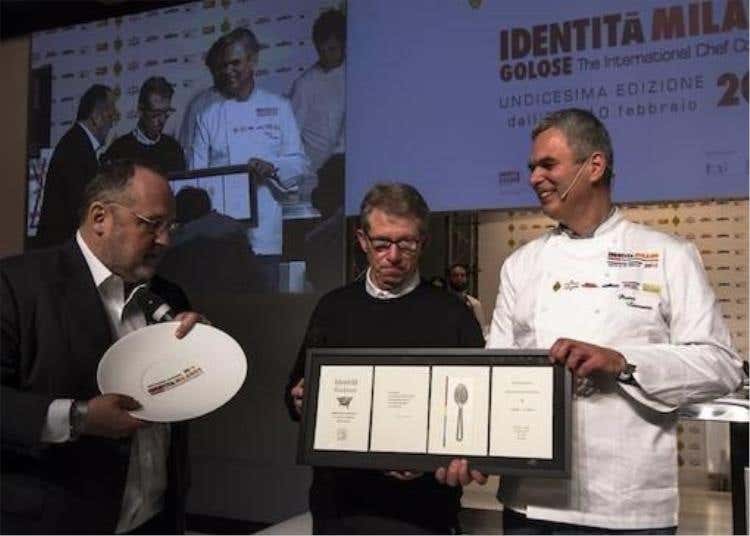 da sinistra: Paolo Marchi, Lucio Cavazzoni e Pietro Leemann